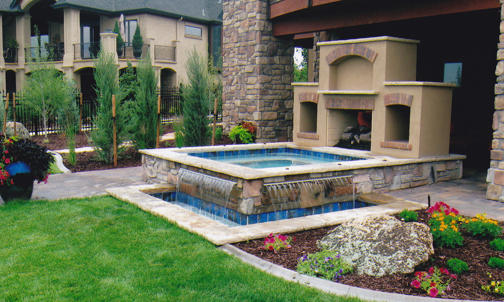 spa with water feature